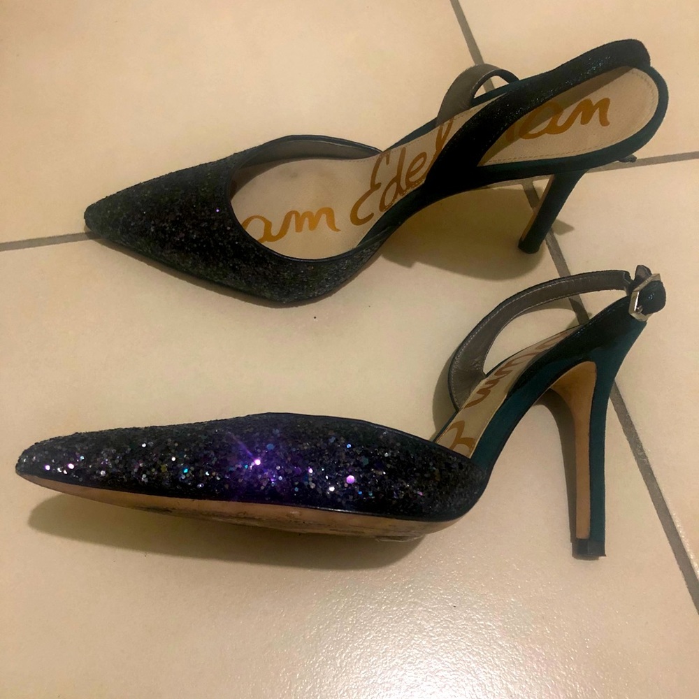 Sam Edelman forest green sequin heels